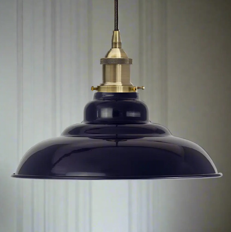 Navy Blue St Edmund's Painted Pendant Light